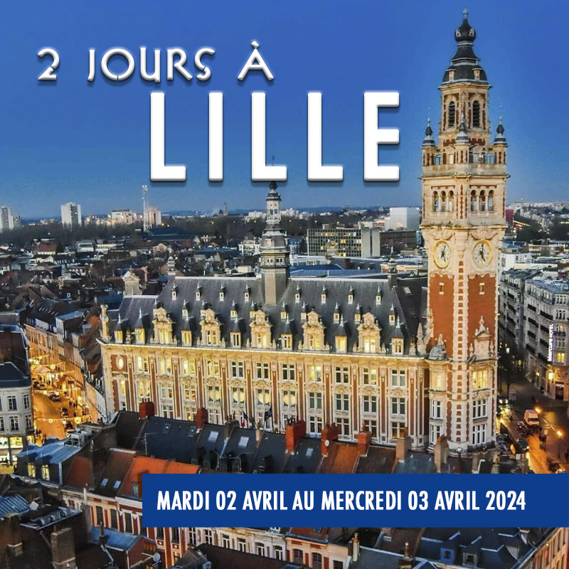 Mardi 02 avril au mercredi 03 avril 2024
Partez pour 2 jours à Lille pour une pincée de culture et un soupçon de gourmandise...