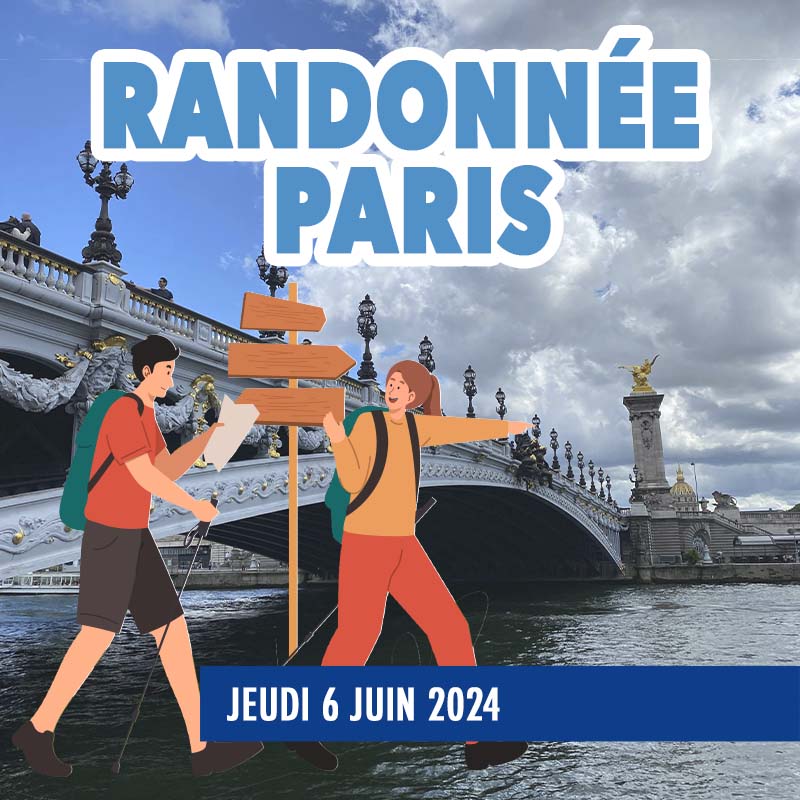 Jeudi 06 juin 2024
Une randonnée intitulée « Les Principaux monuments de Paris par la Seine » suivie d’un pot de convivialité. C'est parti !